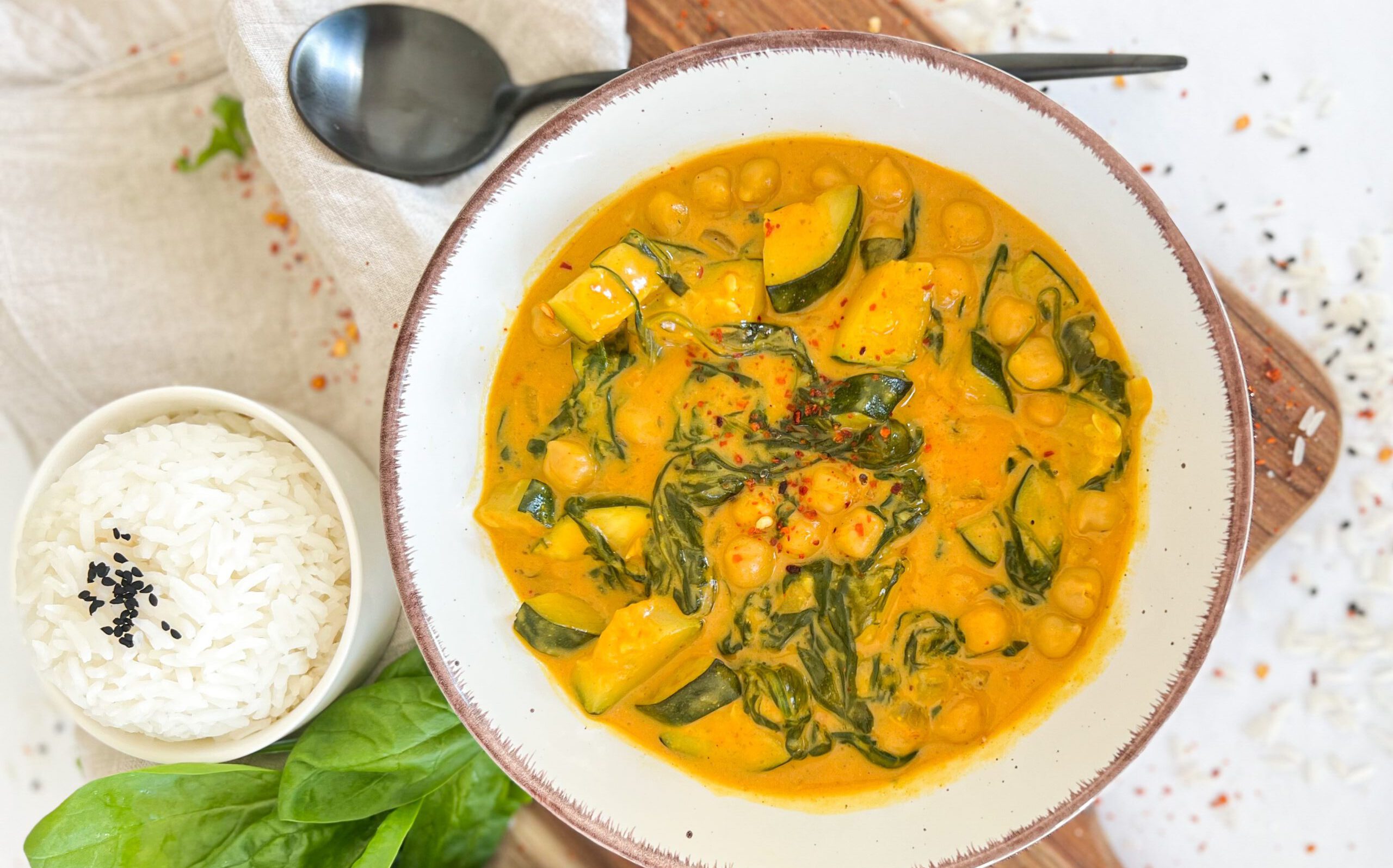 Kichererbsen Curry, einfaches, veganes Rezept.