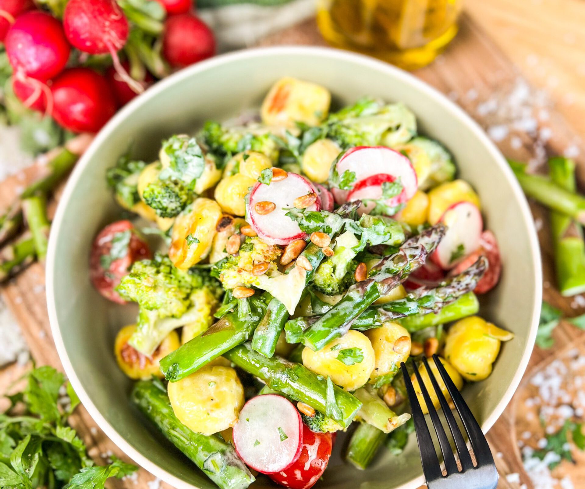 Gnocchi Salat, einfaches Blitzrezept - in 15 Minuten fertig.