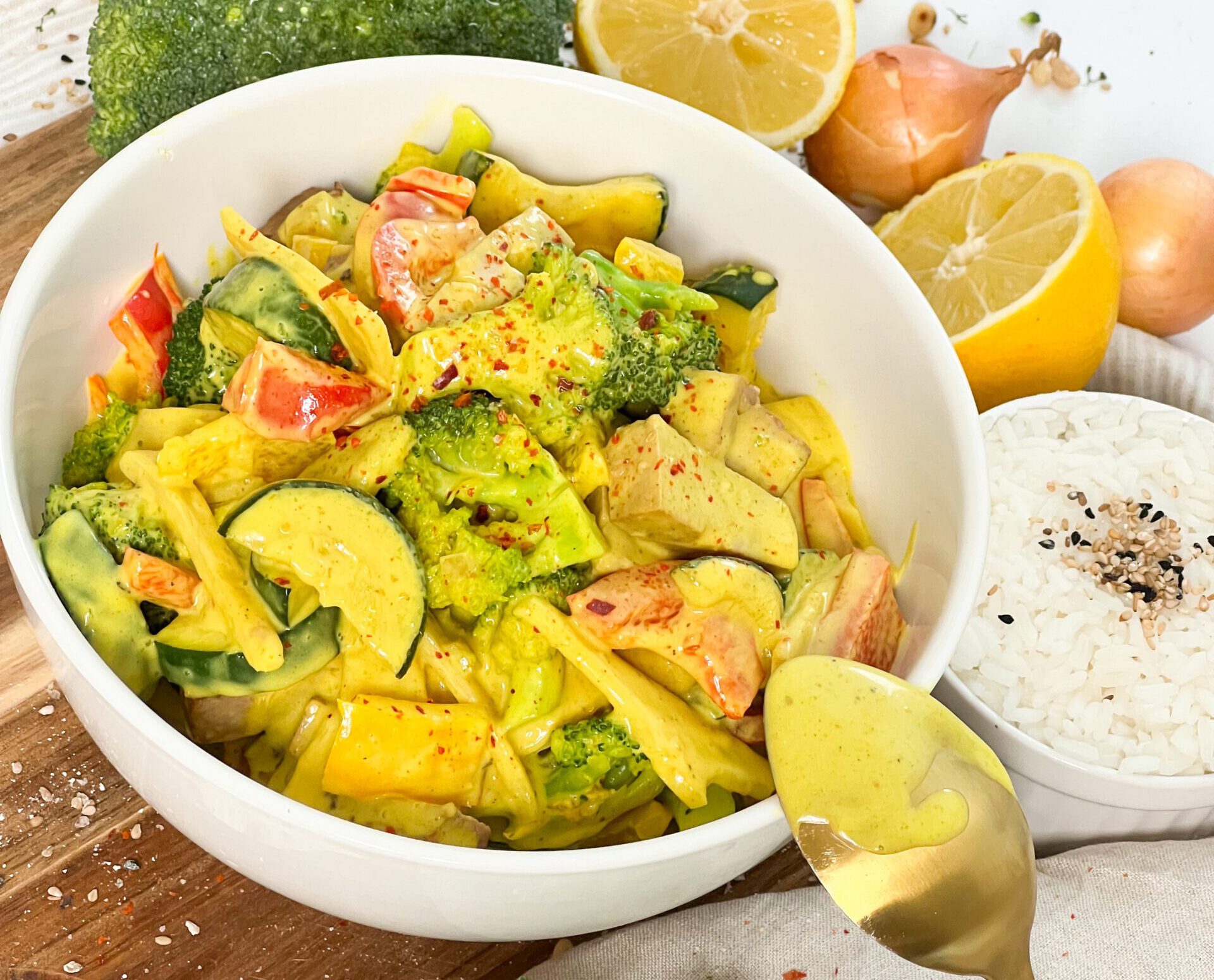 Veganes Curry, einfaches Rezept in 20 Minuten gekocht.