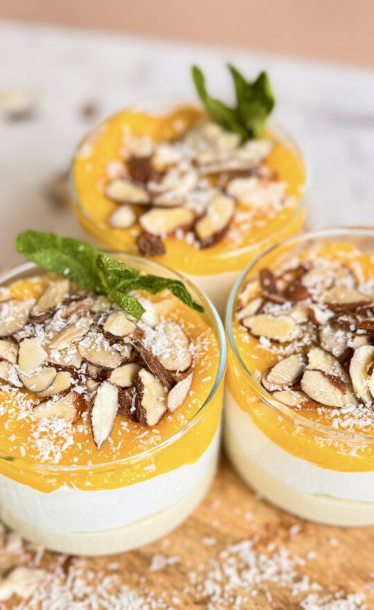 Kokos Mango Dessert im Glas, einfaches Rezept in 20 Minuten.