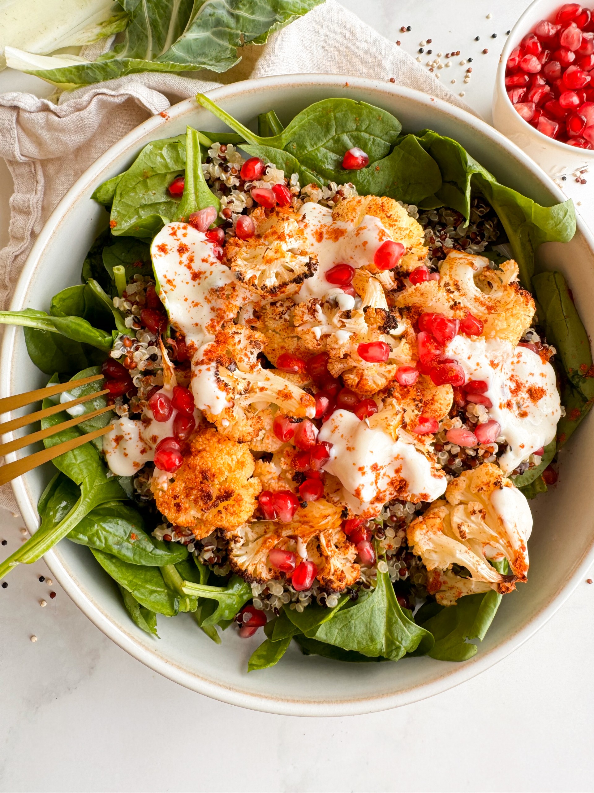 Blumenkohl-Quinoa-Bowl, veganes Rezepte von Foodykani.