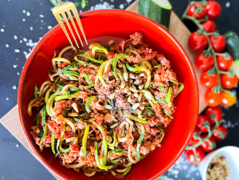 Leckere Zoodles, schnell gekocht und einfach zubereitet.