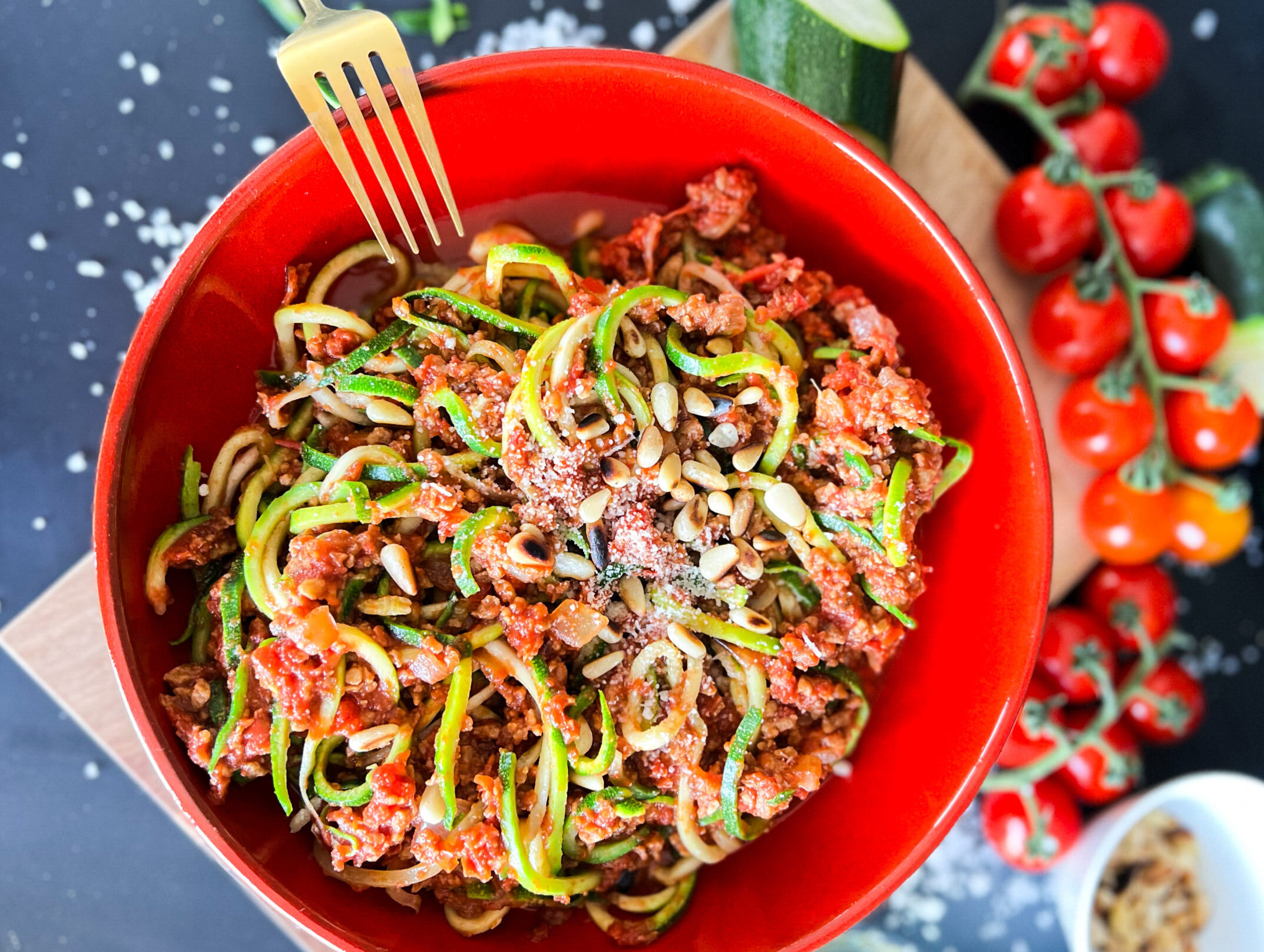 Leckere Zoodles, schnell gekocht und einfach zubereitet.