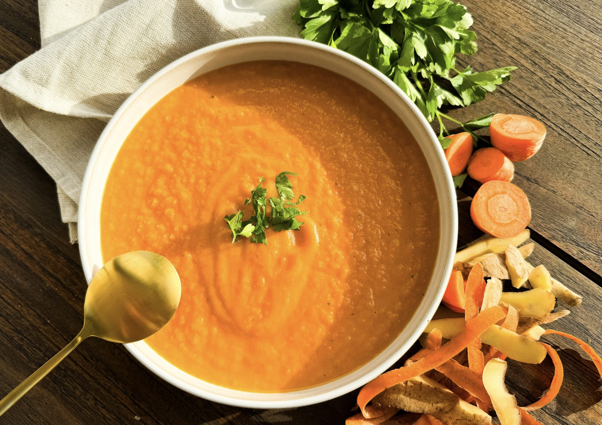 Möhrensuppe Rezept einfach, voller Vitamine in 20 Minuten gekocht.